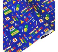 WERNNSAI Pixel Style Wrapping Paper - 6 Sheets 27.5”x 19.7” Video Game Gift Wrap Papers Blue Birthday Wrapping Paper for Boy Game Lover Birthday Baby Shower Party Gifts Decoration