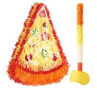 WERNNSAI Pizza Pinata - Cheese Pizza Party Decoration Pinata with Blindfold and Stick for Kids Birthday Mexican Celebration Food Festival Carnival Supplies Bachelorette Decor