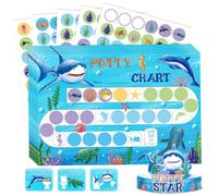 WERNNSAI Potty Training Chart - Shark Toilet Training Reward Chart with 270 Potty Training Stickers Crown Pink Sticker Chart for Boys Toddlers Kids Potty Training for Birthday Gift