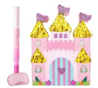 WERNNSAI Princesses Castle Piñata - Princesses Party Game Girls Princesses Birthday Decoration Castle Hanging Decoration Castle Piñata Pink Princesses Party Supplies 42 x 32 cm