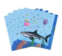 WERNNSAI Shark Party Decoration Napkins - 50PCS Boys Shark Birthday Napkins 3-Ply Paper Tissues Kids Under The Sea Party Decoration Tableware for Baby Shower Birthday Supplies