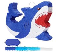 WERNNSAI Shark Pinata Shark Birthday Party Pinata with Blindfold and Bat | Blue Party Decor Supplies Under the Sea Party Supplies Campus Celebration Decorations