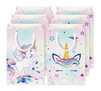 WERNNSAI Unicorn Gift Bags - 16PCS Rainbow Unicorn Party Favor Bags for Kids Girls Unicorn Birthday Party Supplies Unicorn Candy Goodie Bags with Handle for Baby Shower Decoration Gift Bags