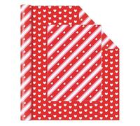 WERNNSAI Valentines Wrapping Paper Roll - 1 Roll 17”x 33ft Pink Valentines Day Gift Wrap Paper Red Sweet Heart Design Valentine Date Favor for Girls Birthday Wedding Party Supply