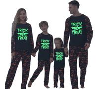 WERNZATT Halloween Glow In The Dark Family Matching Pajamas Ghost Bat Print Long Sleeve Sleepwear Halloween Family Pjs Loungewear for Women Men Kids Baby (Dad, XXL, Glow In The Dark-Bat)