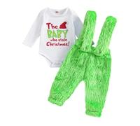 WERNZATT Toddler Baby Boy Girl Christmas Outfit The Baby Who Stole Christmas Costume Funny Xmas Cosplay Party Clothes Gift (Green Pants Outfit, 12-18 Months)