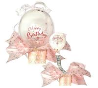 Werownsgs Happy Birthday Money Box Gift Pull for Any Age Fun Surprise Gift Box With Balloon Happy Birthday Surprise Set Suitable for Boys Girls Family Friends Birthday Party (Pink)