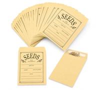 Werownsgso 100PCSs Small Envelopes for Seeds 10x7cm Smalls Brown Paper with Smalls Browns Paper with Types Name Template Sealing Sealable Saving Envelope for Saving for Garden Farm Sowing Planting