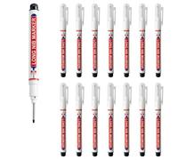 Werownsgso 15PCS Deep Hole Marker Pens 20 mm Long Head Deep Hole Marker Pen Long Nib Woodworking Markers Suitable for Wood Metal and Glass