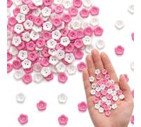 Werownsgso 200PCS Buttons for Baby Cardigans 12 mm Pearlescent Sewing Resin Button 2 Hole Flower Baby Resin Button Sewing Flower Buttons Suitable for Hand Sewing Knitting Doll Making Decorations