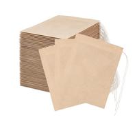 Werownsgso 200PCS Disposable Tea Filter Bags with Drawstring 7x9cm Empty Paper Filter Bags Mesh Bags Reusable Unbleached Paper Drawstring Tea Bags for Tea Coffee and Herbal