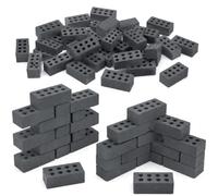 Werownsgso 200PCS Mini Bricks Brick Sim Bricks Miniature Model Micro Bricks for Garden Building Bricks for DIY Garden Ornament Micro Landscape Accessories (8 Holes(2x1x1cm-Gray))