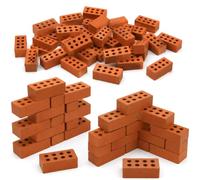 Werownsgso 200PCS Mini Bricks Brick Sim Bricks Miniature Model Micro Bricks for Garden Building Bricks for DIY Garden Ornament Micro Landscape Accessories (8 Holes(2x1x1cm-Brick red))