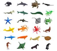 Werownsgso 24PCS Mini Beasts Realistic Insects Colorful Toy Insects Soft Silicone Dragonfly Models Various Insect Model suitable for Education Rewards Party Gifts (Ocean)