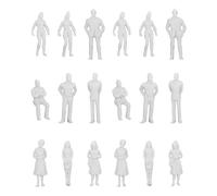 Werownsgso 50 PCS Unpainted Mini Figures 1:50 Scale Miniature People Model Trains Architectural Diorama Standing and Sitting for Miniature Scenes Doll House