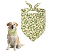 Werownsgso Dog Bandana, Pet's Triangle Scarf, Washable Spring Stylish Pet Scarves with Floral Print for Small Medium Large Dogs Accessories Costume (Green)