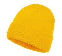 Werownsgso Knitted Beanie, Men's Thin Winter Hat, Classics Hat for Cold Days, Outdoor, yellow, One Size