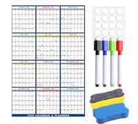 Werownsgso Large Wall Planner Calendar With Pen Double Sided Tape And Eraser 2026 Wall Calendar With Color Stickers 23x35inch Yearly Planner For Students Home School Office And Academic Use