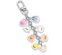Werownsgso Wandering Keychain Cute Cartoon Acrylic Anime Keychain Set Children's Cartoon Double-Sided Backpack Phone Pendant Keychain Creative Decoration