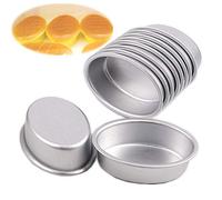 Werpower 10pcs Mini Oval Egg Shape Aluminium Alloy Metal Cheese Pan Cake Mould Bread Mould Tart Holder Pudding Jelly Tin DIY Bakery D00