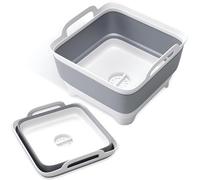 WERPOWER Vamako 9L Collapsible Dish tub Portable Sink, Folding Laundry tub, Washing Basin with draining Plug, Collapsable Dish Drai.