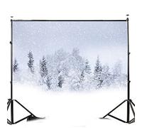 Werse 7x5FT Snow Covered Forest Photography Background Studio Backdrop 2.1x1.5m