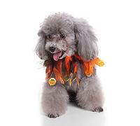 Werse Pet Christmas Supplies/Halloween Ribbon/Christmas Hat Scarf - Orange+Black - L