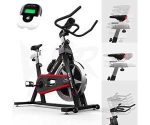 WeRSports® Exercise Bike Aerobic Training Cycle Indoor Cycling Machine Cardio Workout - Heavy Duty Frame - Adjustable Handle Bar & Seat & 6-Function Monitor