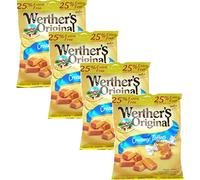 Werther 4 x Original Creamy Classic Toffees Smooth Candies Sweets | Made with Real Butter and Fresh Cream | Chewy Long-lasting