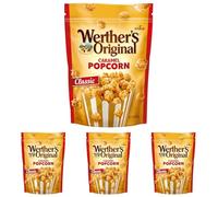 Werther's Original Caramel Popcorn, Gourmet Popcorn with a Caramel Twist, 140 g (Pack of 4)