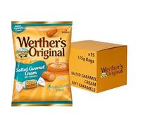 Werther's Original Salted Caramel Soft Cream Caramels, 125 g (Pack of 15)