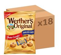Werther's Original Sugar Free Butter Candies, Guilt-Free Indulgence with Rich, Buttery Flavour, 80 g (Pack of 18)
