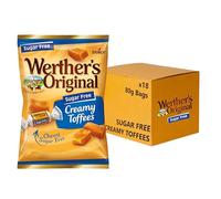 Werther's Original Sugar Free Chewy Creamy Toffees, 80 g, Bulk Box (Pack of 18)