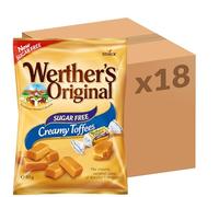 Werther's Original Sugar Free Creamy Toffees, No Sugar But All the Creamy Toffee Taste You Love, 80 g (Pack of 18)