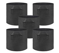 WERTSWF 25 Gallon Grow Bags for Tomato Potato Onion, 5Pieces Vegetables Planting Bag Aeration Fabric Pot Containers with Handle, Black