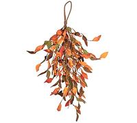 WERTSWF Fall Leaves Teardrop Wreath, 25 in Artificial Autumn Floral Swags with Pumpkin Berry for Fall Harvest Display