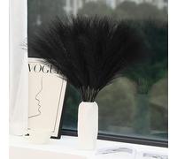 Wertuirk 30pcs Black Pampas Grass - 24 Inch Faux Pampas Grass Decor, Short Artificial Pampas Grass for Gothic Room Decoration, Wedding, Party, Halloween and Home Decor(Black)