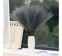 Wertuirk 60pcs Grey Pampas Grass Decor - 24 Inch Long Faux Pampas Grass Decor, Artificial Pampas Feather for Vase Filler, Wedding, Party, Office and Home Decor (Grey)