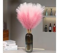 Wertuirk 9 Stems Pink Pampas Grass - 38 Inch Large Fluffy Faux Pompous Grass Decor, Long Artificial Colored Pompas Floral for Vase Filler, Wedding Centerpieces and Home Decor (Pink)