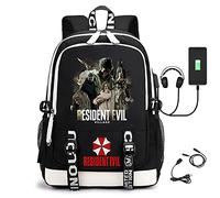 WERUN Laptop Rucksack Resid.ent evil, Durable Bookbags Rucksack, Teenager Cartoon Amine Backpack-V||31 * 16 * 43cm