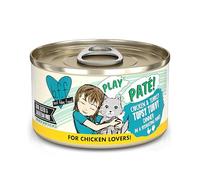 Weruva B.F.F. Play - Best Feline Friend Paté Lovers, Aw Yeah!, Chicken & Turkey Topsy Turvy with Chicken & Turkey, 2.8oz Can (Pack of 12)