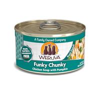 Weruva Classic Cat Food, Funky Chunky Chicken Soup with Chicken Breast & Pumpkin, 3oz Can (Pack of 24)