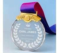WERWAES Personalised Medals For Children And Adults With Gift Box | Custom Text And Logo | Gold Silver Bronze Sports Day Winners Medals For School Competitions Events (Gold)
