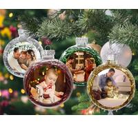 WERWAES Personalized Christmas Ball Decoration Baby First Christmas Ornament 2022 Custom Photo Home Decor Xmas Tree Pendents Gift for Kids, Adults, Family, Friends