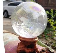 WERWER Large Beautiful Rainbow Aura Crystal Sphere Ball Angel Aura Titanium Quartz Natural Crystal Home Decoration Crafts
