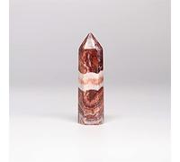 WERWER Natural Laterite Quartz Dot Stone Hexagonal Prism Red Stripe Mineral Crystal Crystal Reiki Home Decoration (Color : The Clay Quartz, Size : 60-70mm)