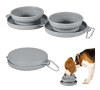 Werwing 2-in-1 Collapsible Dog Bowl | Silicone Travel-Ready Food & Water Dish with Carabiner Clip | Leakproof, Foldable Pet Bowl for Hiking, Camping & Daily Use