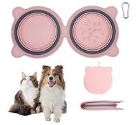 Werwing 2-in-1 Collapsible Dog Bowls | Silicone Slow Feeder & Travel-Ready Pet Dish | Foldable, Leakproof Bowls for Hiking, Camping & Daily Walks
