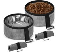 Werwing 2-Pack Collapsible Dog Bowls | 40 oz Large Capacity Foldable Travel Dish | Leak-Proof Pet Food & Water Bowls for Hiking, Camping & Outdoor Adventures