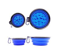 Werwing 2-Pack Collapsible Dog Bowls | Dual-Size Travel Bowls with Slow Feeder Design (1000ml + 350ml) | Portable, Durable Pet Bowls for Hiking, Camping & Daily Use